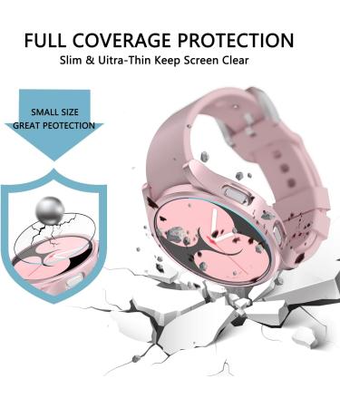 Samsung Galaxy Watch 5/4 40mm Screen Protector Case 6+6Pack - Bubble Free Tempered Glass Film + Waterproof Bumper - Black/Rose Gold/Pink/Silver/Leopard/Clear - Buy Online on SooperMarket.com