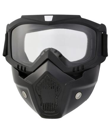 Airsoft Mask Full Face with HD Goggle Skull Skeleton Paintball Mask for Halloween Cosplay Paintball Game Props Party Tactical Mask P-ClearLens