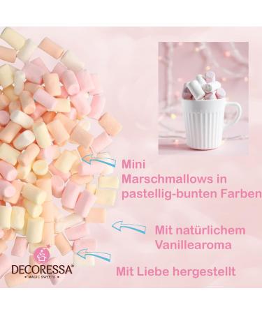 Decoressa Mini Marshmallows 4 Color Mix 500g - Perfect Topping for Ice Cream Pudding & Parties | International Shipping Available - Buy Online on SooperMarket.com