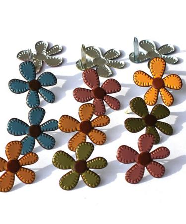 Eyelet Outlet Shape Brads 12/Pkg-Stitched Flowers-Fall  Multi