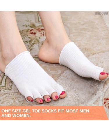 Women's Gel Toe Separator Socks - 1 Pair Large Gel Toe Separators for Pedicure - Compression Socks with Gel for Toe Care - Open Toe Half Socks for Joyful Feet - Buy Online on SooperMarket.com