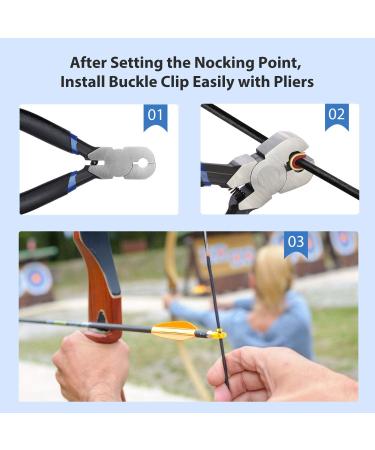 Zonon Bow String Nocking Points Pliers Kit - Archery T-Shape Bow Square Ruler & Buckle Pliers Set for Recurve Bow Turning - Dark Blue - Buy Online on SooperMarket.com