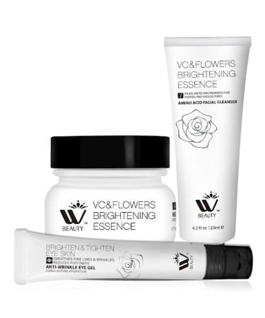 WBM Skin Care Essentials to Clean Treat and Hydrate with Daily Oil Free Facial Cleanser (4.2 fl oz) Rapid Recovery Eye Gel (2.5 fl oz) Moisturizes with Hydration Night Cream- (1.7 oz)