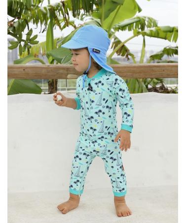 weVSwe Baby Toddler Sun Hat UPF 50+ Swim Cap with Flap Neck Protection - Blue 6-12 Months - Buy Online on SooperMarket.com