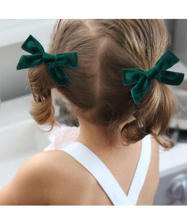 4Pcs Velvet Bow Hair Clips for Girls & Women, Christmas Hair Accessories in Red Green - 3.8 Inch - Buy Online on SooperMarket.com
