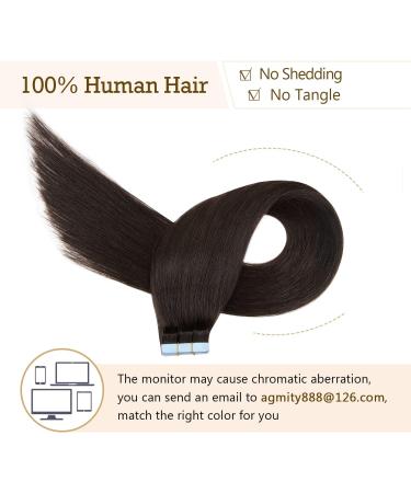 AGMITY Tape in Hair Extensions 24 20pcs 50g Remy Human Hair Natural Black Seamless Weft - #1B Off Black - Buy Online on SooperMarket.com