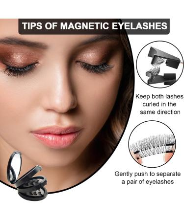 Movstriker Magnetic Eyelashes without Eyeliner Reusable 4 Pairs False Eyelashes Magnetic No Glue Natural Look 3D Effect Magnetic Lashes with Applicator Waterproof and Easy to Wear(Black) - Buy Online on SooperMarket.com