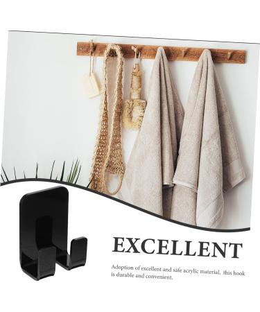 HEMOTON Acrylic Door Hook 8pcs Bathroom Hook Shower Door Wall-Mounted Towel Hanger Organizer Hangers Rack for Bathrooms Plug 6X4.5X2.8CM Black - Buy Online on SooperMarket.com
