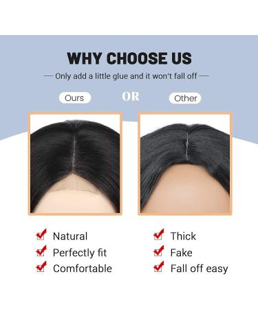 Long Black Wavy Wig for Women 24 Inch Middle Part Curly Synthetic Hair Natural Looking Heat Resistant Fiber for Daily Party Use (Black) - Buy Online on SooperMarket.com