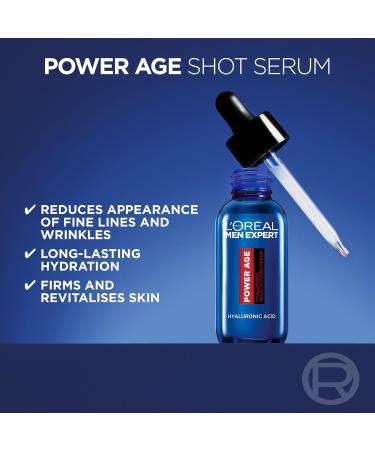L'Or al Men's Serum Hyaluronic Acid Serum for Ageing Dry & Dull Skin Men Expert Power Age 30ml - Buy Online on SooperMarket.com
