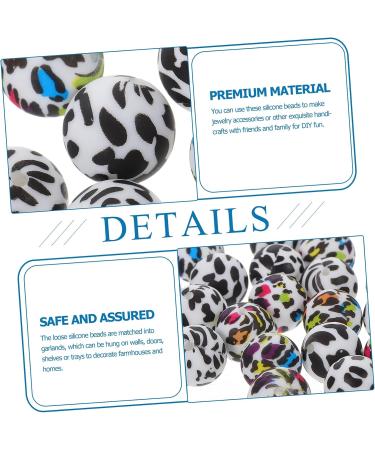EXCEART 100 Pcs Leopard Print Silicone Bead Set for Pacifier Chain - Baby Safe - 1.5X1.5X1.5CM - Buy Online on SooperMarket.com