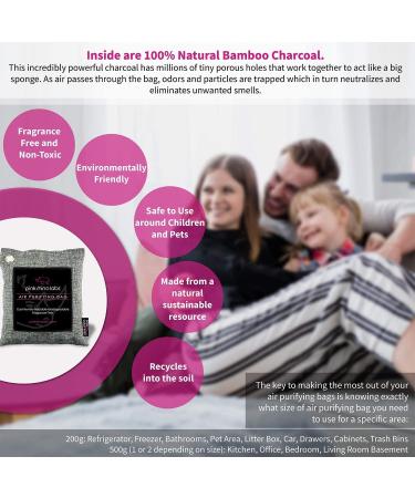 Nature Fresh Moso Bamboo Charcoal Air Purifying Bag - Odor Eliminator for Home & Car - Kid & Pet Friendly - Activated Charcoal by Pink Rhino Labs - Buy Online on SooperMarket.com