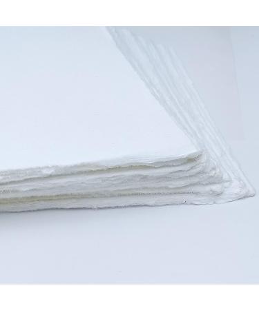 E-Tailor Handmade Cotton Deckle Edge Paper Loose Leaf Sheets for Sketch Painting Invitatons Art Work Kids 130 GSM Ivory White ( HPDW-102-3x5-50-Sheets ) 3x5" - Buy Online on SooperMarket.com