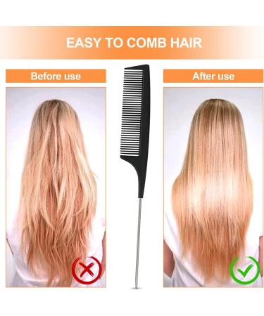 Sularpek 3 Piece Fine Tooth Carbon Fibre Tail Comb Set - Hairdressing & Styling Comb for Women and Men - Anti Static & Heat Resistant - Teasing Hair Comb - Buy Online on SooperMarket.com