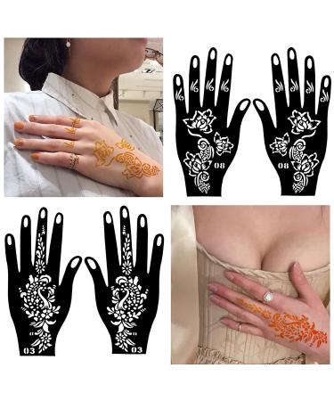 GFHIH Henna Tattoo Kit - 100 Reusable Black Templates for Girls | DIY Body Art Stencil Set - xB-22 Sheets - Buy Online on SooperMarket.com