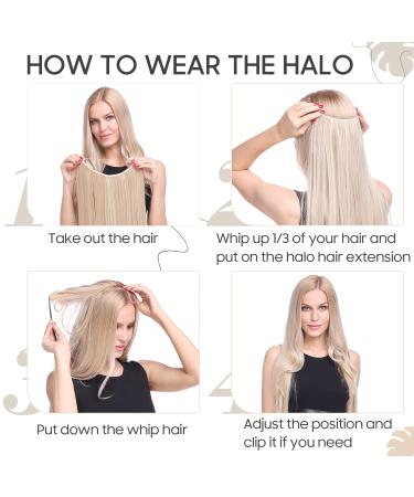 Secret Headband Wire Hair Extensions - Ombre Bleach Blonde 50cm Straight Rubber Band for Women - Buy Online on SooperMarket.com