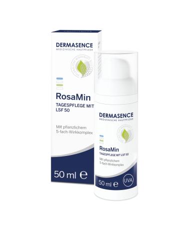 Dermasence rosamin day care with SPF 50 50 ml - facial care with high sun protection factor for the sensitive reddening and rosacea paving skin - with a vegetable 5 -fold efficiency 50 ml (1 Pack)