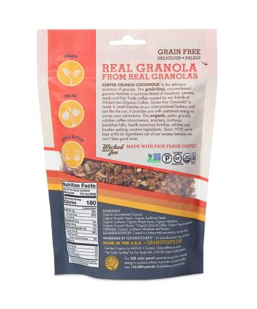 GrandyOats Coconola Gluten Free Granola - Organic, Non-GMO, Paleo, Low Carb & Sugar (Coffee Crunch, 1 Pack) - Buy Online on SooperMarket.com
