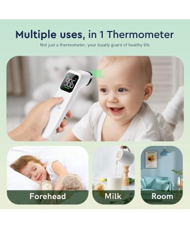 No-Touch Digital Forehead Thermometer for Adults and Kids - High Accuracy, Ultra Clear LED Screen, Fever Alarm - White - Buy Online on SooperMarket.com