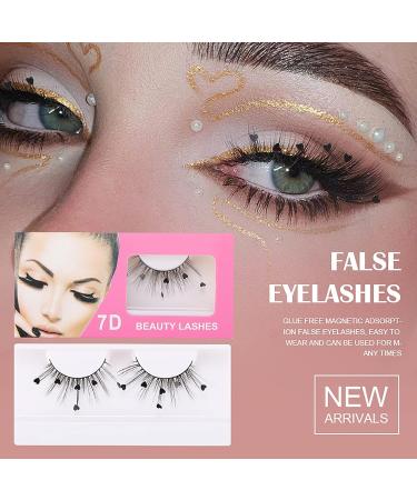 Skynest False Eyelashes - Dramatic Glitter Sequin Lashes for DIY Makeup - Perfect for New Year, Christmas, Halloween, Cosplay Party - 3 Pairs - Buy Online on SooperMarket.com
