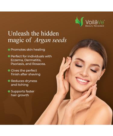 VoilaVe Organic Moroccan Argan Oil - Cold Pressed for Skin, Nails, Hair Growth - Anti-Aging Moisturizer with Vitamin E - 4 fl oz - Buy Online on SooperMarket.com