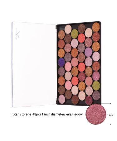 Allwon Large Magnetic Empty Eyeshadow Palette with 20 Metal Stickers - Transparent Plastic Makeup Palette for Eyeshadow, Lipstick, Blush & Powder - Buy Online on SooperMarket.com