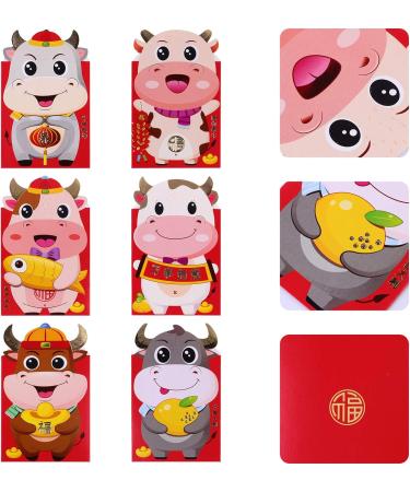 MAGICLULU 72 Pcs Ox Zodiac Red Packet Hong Bao Wedding Chinese New Year Red Packet Spring Festival Money New Year Red Envelopes Wallets for Mini Gifts Child 250g Copper Paper Asia Christmas - Buy Online on SooperMarket.com