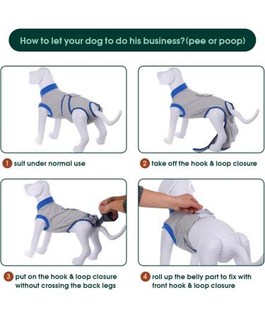 Kuoser Dog Recovery Body Suit for Male Dogs - Post-Surgery Protective Wear Breathable Leak-Proof Anti-Licking - Size XL Gray (1 Pack) - Buy Online on SooperMarket.com