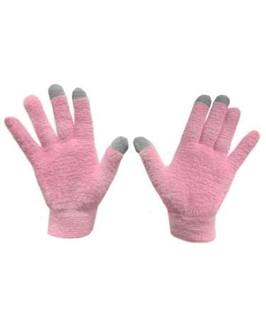 Eurow Moisturizing Gloves with Aloe Infused and Touch Screen Fingers Durable and Reusable Pink 1 Pair