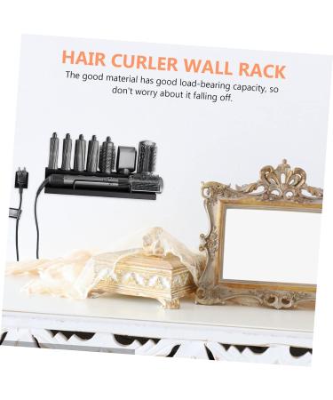 FOYTOKI Curling Iron Rack Hair Curler Holder Wall Mounted Curler Holder Kickstand Black Stainless Steel - Buy Online on SooperMarket.com