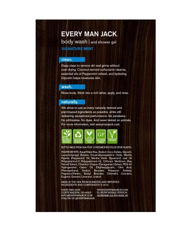 Every Man Jack Signature Mint Body Wash 16.9 oz - Refreshing Men's Shower Gel - Buy Online on SooperMarket.com