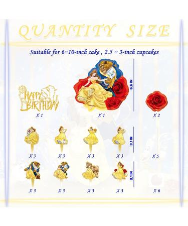 Party Supplies for Belles Cake Topper Cupcake Toppers Theme Brightness Happy Birthday Supplies Favors - Buy Online on SooperMarket.com