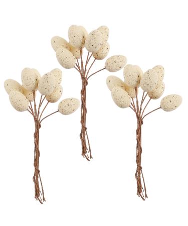 Alipis 27pcs Egg Twig Cutting Easter Egg Flower Arrangement Desk Top Decor Easter Ornament Diy Easter Eggs Easter Eggs Garland Hanging Easter Egg Tree Decoration Spray Iron Wire Beige 14.50X1.80X1.80CM