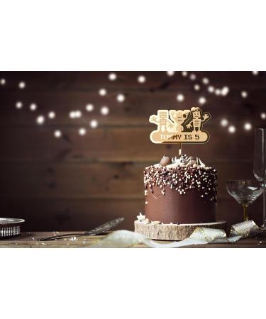 Cakeshop Cake Decoration Pack | Robot Alien Birthday Premium 3mm Mirror Acrylic Plastic Cake Topper Sign & 25g Party Pack of Cake Sugar Sprinkles | Custom Name & Age Cake Decorations (Gold) Non-Prime Mirror Acrylic: Gold - Buy Online on SooperMarket.com
