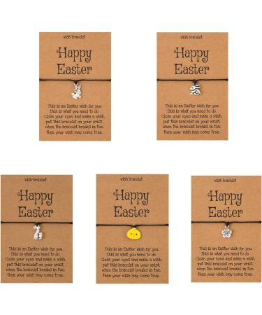 OralGos Happy Easter Bracelet - Adjustable Alloy Rabbit Pendant Wax Rope Braided Bracelet for a Festive Look - Buy Online on SooperMarket.com