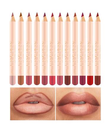 12 Colors Matte Lipstick Set - Long-lasting Waterproof Lip Liner Pen & Pencil for Effortless Application - Buy Online on SooperMarket.com