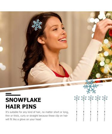 KALLORY Snowflake Hair Pins - 6pcs Decorative Barrettes for Girls | Party Hair Clips for Children - Snowflake Style Hair Accessories - Buy Online on SooperMarket.com