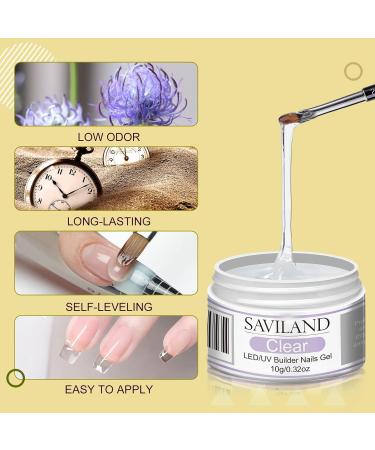 Saviland Builder Nail Gel Kit - 4 Colors Hard Gel for Nail Strengthening & Extensions | 100PCS Forms & Brush - Perfect for Beginners & Pros - Buy Online on SooperMarket.com