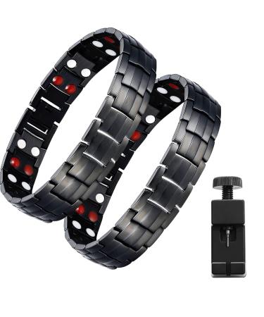 Lymph Detox Magnetic Bracelet, Adjustable Lymphatic Drainage Magnetic Therapy Bracelet to Promote Circulation, for Shape, Arthritis Pain Relief Treatment Men & Women (2 Pcs)