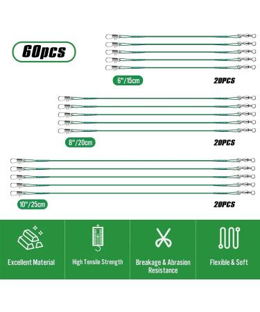 Truscend Fishing Leaders Saltwater Tackle Rig with Swivels Snap - High-Strength Stainless Steel Wire - Fishing Gear Kit for Lures and Hooks - 14KG-60PCS - Buy Online on SooperMarket.com
