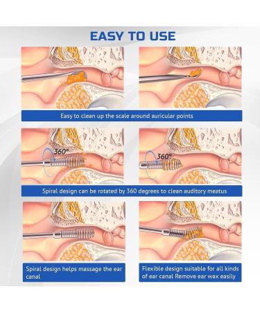 Stainless Steel Double Head Earwax Removal Spoon - Ergonomic Design with Spiral Spring Handle (Rose Gold) - Buy Online on SooperMarket.com