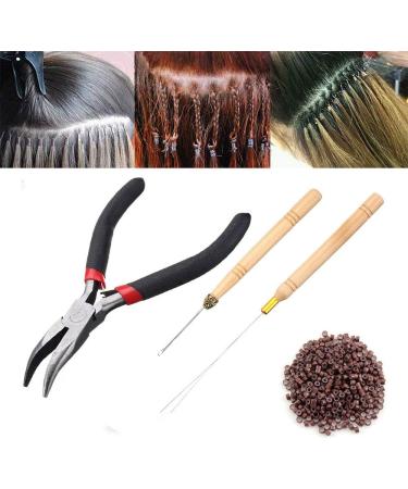 Hair Extension Kit Plier Pulling Hooks for Hair Micro Loop Hair Extension Loop Threader - Buy Online on SooperMarket.com
