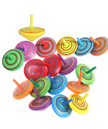 Wooden circular for children 25 pieces of wooden wooden circular toy Toy Kreis Kreisel wood the desk flat wooden clamps gyro toys for children gift