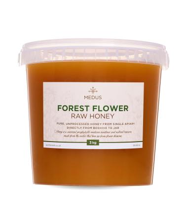 Earthbreath Forest Flower Raw Honey 3kg - Pure Dark Unpasteurised and Unfiltered - Natural Sweetener for Cooking Tea Coffee Milk Juice Hot & Cold Drinks 3.00 kg (Pack of 1)