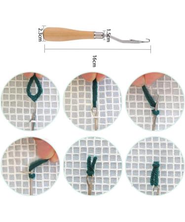 39.4 x 59 inches Blank Rug Latch Hook Kit with Tools - Tunisian Crochet Hook Set - Mini Crochet Hooks - Locker Hooking Mesh Canvas - Buy Online on SooperMarket.com