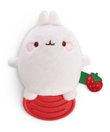 NICI 49477 teething ring MOLANG 12cm white-cuddly toy for babies and toddlers to grasp cuddle discover and fall asleep