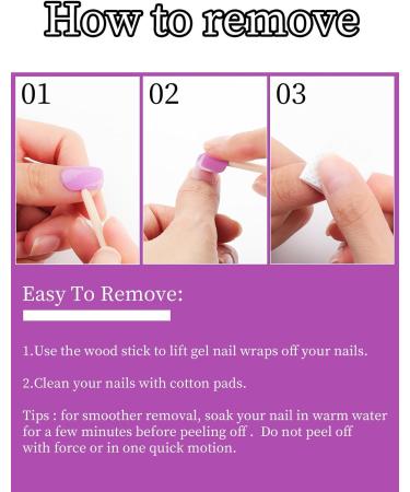 Kalolary 32PCS Cured Gel Nail Polish Strips Adhesive Full Wrap Gel Nail Art Sticker Waterproof Gel Nail Wrap Stickers with Nail File and Stick(UV/LED Lamp Required) (Purple) - Buy Online on SooperMarket.com