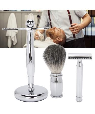 3PCs Professional Razor Set Manual Razor Razor Razor Deters Alloy holder Bart Razor Set with Share stand Shaping soap peel