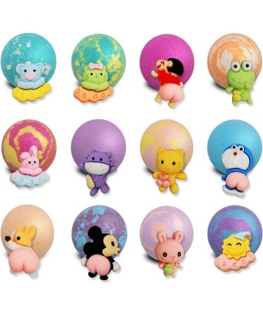 Kids Bath Bombs with Surprise Toys - 12 Pack Natural Bubble Fizzes Gift Set for Birthday & Christmas - Buy Online on SooperMarket.com