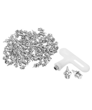 PATICIL 1/4 "Steel rail rack 100 Pack sports shoes Space replacement accessories with sting wrench wrenches for long jumping running silver tone